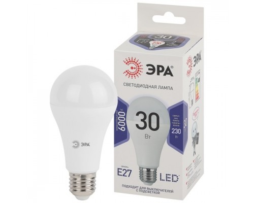 ЭРА Б0048017 Лампочка светодиодная STD LED A65-30W-860-E27 E27 / Е27 30Вт груша холодный дневной свет