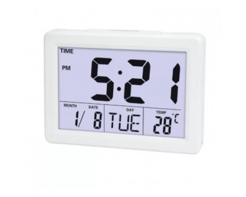 Perfeo Часы-будильник Phyllis, белый, (PF-F2619) время, температура, дата PF_C3738