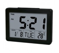 Perfeo Часы-будильник Phyllis, чёрный, (PF-F2619) время, температура, дата PF_C3737