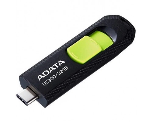 A-DATA Flash Drive 32GB USB (Type-C) A-Data UC300 USB3.2, черный и зеленый acho-uc300-32g-rbk/gn