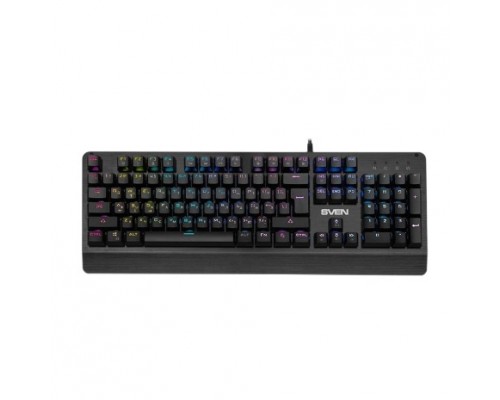 Механическая игровая клавиатура SVEN KB-G9700 (104 кл,+12Fn,RED switch, RGB, мет, корпус)