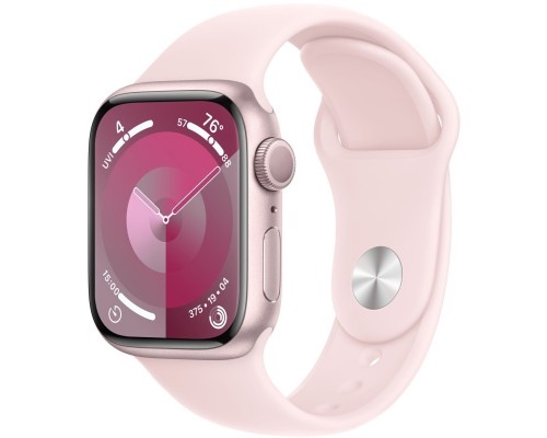 Apple Watch Series 9 GPS 41mm Pink Aluminium Case with Light Pink Sport Band S/M MR933LL/A
