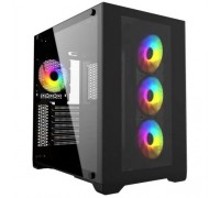 Powercase Vision Black, Tempered Glass, 4х 120mm 5-color fan, чёрный, ATX (CVBA-L4)