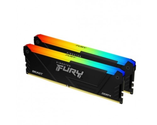 DIMM 32Gb 2х16Gb DDR4 PC28800 3600MHz Kingston Fury Beast RGB Black (KF436C18BB2AK2/32)