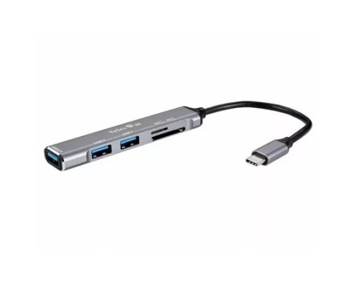 Telecom TA309C TypeC--&gt;USB3.0+2 USB2.0+SD(2.0)+TF(2.0), Aluminum Shell, 0.15м