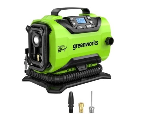 Greenworks ACG301 Компрессор автомобильный аккумуляторный, 24V / 12V (от сети автомобиля), без АКБ и ЗУ 3400807