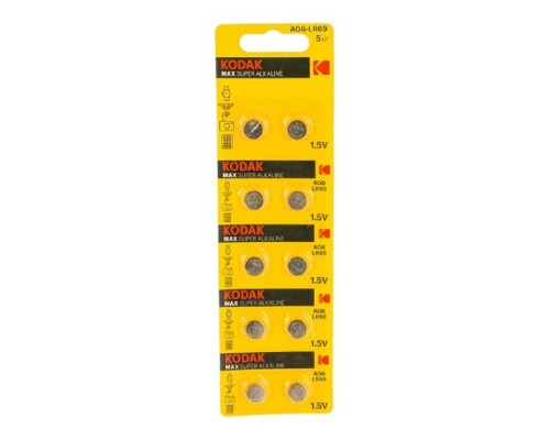 Kodak AG6 (370) LR920, LR69 KAG6-10 Max Button Cell (100/1000/98000) (10 шт. в уп-ке)