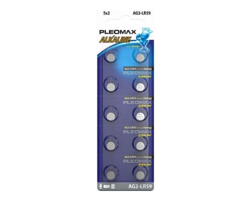 Pleomax AG2 (396) LR726, LR59 Button Cell (100/1000/98000) (10 шт. в уп-ке)