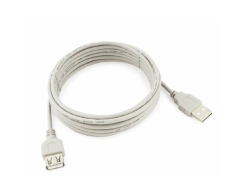 Кабель-удлинитель USB2.0 Cablexpert CC-USB2-AMAF-10-N, AM/AF, медь, 3.0м, серый, пакет