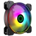 Кулер для корпуса ПК/ Gamemax FN-12Rainbow-D, 12CM ARGB Rainbow Fan, Dual rings+centre ARGB LEDs, 3pin+4Pin connector