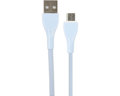 PERFEO Кабель USB A вилка - Micro USB вилка, 2.4A, голубой, силикон, длина 1 м., ULTRA SOFT (U4022)