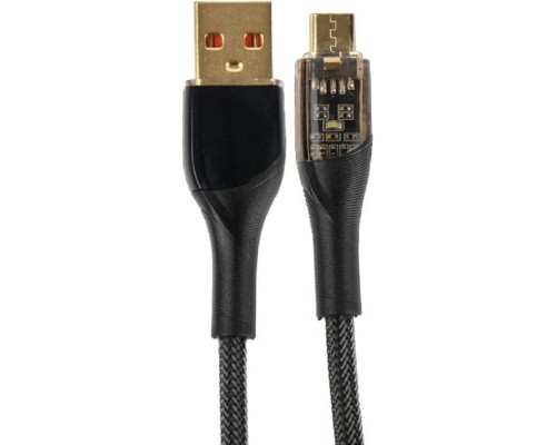 PERFEO Кабель USB А вилка - Micro USB вилка, 20W, нейлон, черный, длина 1 м., PREMIUM (U4020)