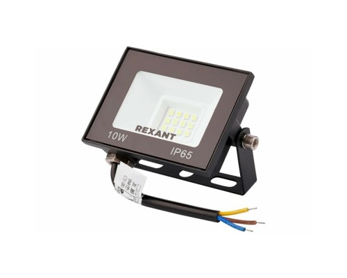 Rexant 605-036 Прожектор светодиодный СДО 10Вт 800Лм 4000K нейтральный свет, черный корпус