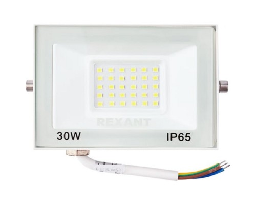 Rexant 605-025 Прожектор светодиодный СДО 30Вт 2400Лм 5000K нейтральный свет, белый корпус
