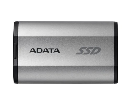 Твердотельный накопитель/ ADATA External SSD SD810, 4000GB, Type-C, USB 3.2 Gen2х2, up to R/W 2000/2000 MB/s, 72.7x44x12.2mm, Silver (5 лет)