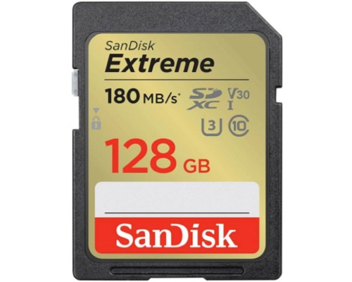 SecureDigital 128GB SanDisk SDXC Class 10 V30 UHS-I U3 Extreme 180MB/s