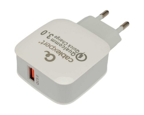Cablexpert Зарядное устройство MP3A-PC-40 18Вт, 3А, QC3.0, 1xUSB, ,черный, пакет