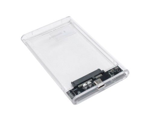 Gembird EE2-U3S-7 Внешний корпус USB 3.0 для 2.5 HDD/SSD порт Type-С, SATA III, пластик, прозрачный