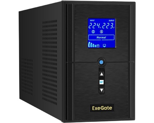 Exegate EX295981RUS (инвертор, синус, для котла) ExeGate SineTower SN-1000.LCD.AVR.2SH.1C13.USB &lt;1000VA/800W, чистая синусоида, LCD дисплей, AVR, 2*Schuko+1*C13, USB, линейно-интерактивный, Black&gt;