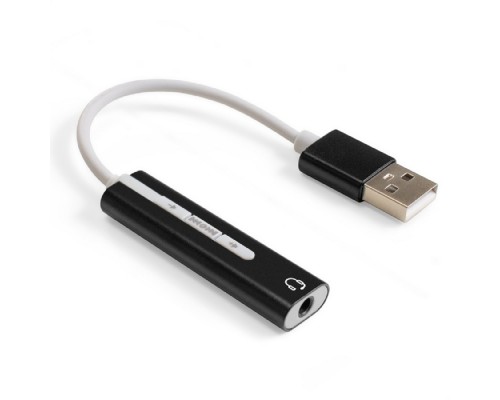 Exegate EX296332RUS Кабель-адаптер для подключения телефонной гарнитуры к порту USB ExeGate &lt;EX-AU-04B&gt; (внешняя звуковая карта USB, 1x Jack3.5 F (4-контакта), кнопки: volume +, volume -, play/pause/n