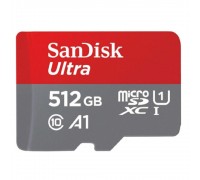 Micro SecureDigital 512GB SanDisk Ultra Class 10, UHS-I, R 150 МБ/с, &lt;SDSQUAC-512G-GN6MN&gt; адаптер на SD