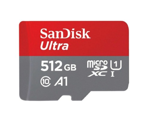 Micro SecureDigital 512GB SanDisk Ultra Class 10, UHS-I, R 150 МБ/с, &lt;SDSQUAC-512G-GN6MN&gt; адаптер на SD