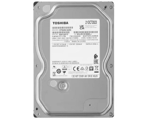2TB Toshiba (DT02ACA200) SATA 6.0Gb/s, 7200 rpm, 256Mb buffer, 3.5