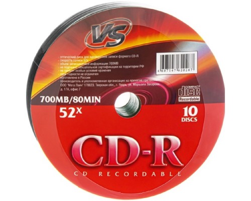и VS CD-R 80 52x Shrink/10 (620267)