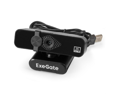 ExeGate Stream С958 2K (матрица 1/3.2 5Мп, 2592x1944, 30fps, 4-линзовый объектив, автофокус, USB, микрофон с шумоподавлением, универсальное крепление, кабель 1,5 м, WindowsR 7/8/10/11, Mac OS 10.6 и