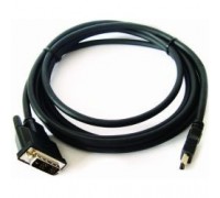 Кабель HDMI-DVI Gembird, 3.0м, 19M/19M, single link, черный, позол.разъемы, экран CC-HDMI-DVI-10