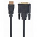 Кабель HDMI-DVI Cablexpert, 1.8м, 19M/19M, single link, черный, позол.разъемы, экран CC-HDMI-DVI-6