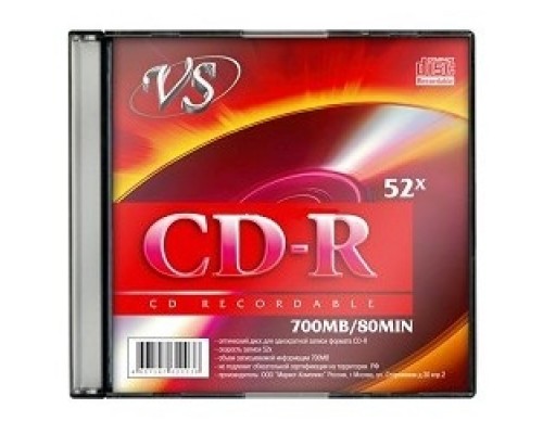 и VS CD-R 80min, 52x, Slim Case (620038)