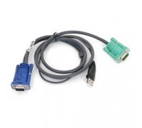 ATEN 2L-5201U Кабель KVM USB(тип А Male)+HDB15(Male) &lt;-&gt; SPHD15(Male) 1,2м., черный.