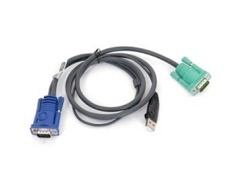 ATEN 2L-5201U Кабель KVM USB(тип А Male)+HDB15(Male) &lt;-&gt; SPHD15(Male) 1,2м., черный.
