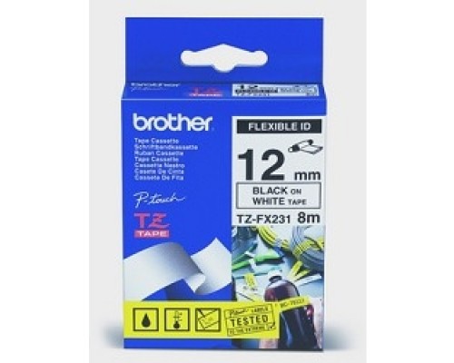 Brother TZE-FX231 Пленка в кассете чёрный шрифт на белой основе