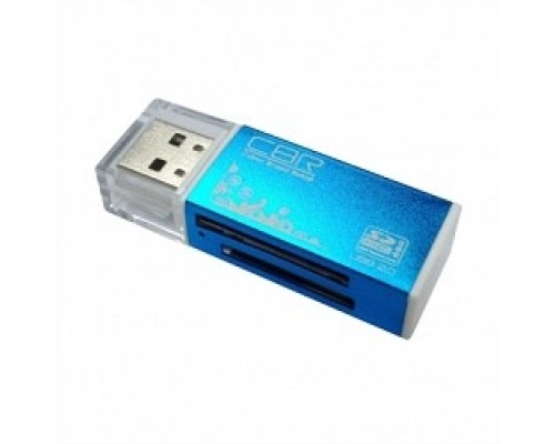 USB 2.0 Card reader синий цвет, All-in-one, Micro MS(M2), SD, T-flash, MS-DUO, MMC, SDHC,DV,MS PRO, MS, MS PRO DUO Speed Rate Glam Blue