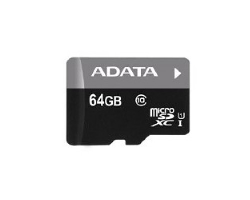 Micro SecureDigital 64Gb A-DATA AUSDX64GUICL10-RA1 MicroSDXC Class 10 UHS-I, SD adapter