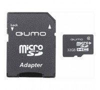 Micro SecureDigital 32Gb QUMO QM32GMICSDHC10U1 MicroSDHC Class 10 UHS-I, SD adapter