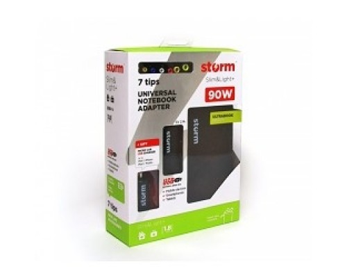 Адаптер для ноутбуков Storm SLU90/SLU90+, 90W, USB(2.1A), slim design + micro charger USB (MCM1)