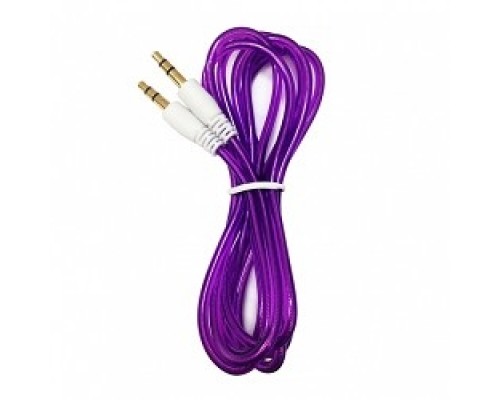Кабель аудио CBR 3.5 jack (Shine) Purple, 1,5 м.