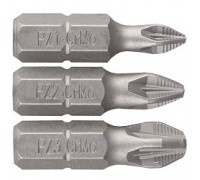Биты ЗУБР МАСТЕР кованые, хромомолибденовая сталь, тип хвостовика C 1/4, PZ2, 25мм, 2шт 26003-2-25-2
