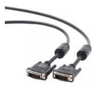 Кабель DVI-D dual link Gembird/Cablexpert , 25M/25M, 1.8м, черный, экран, феррит.кольца, пакет(CC-DVI2-BK-6)
