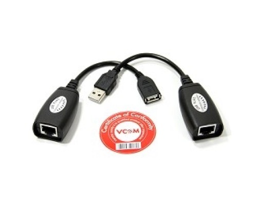 VCOM CU824 Адаптер-удлинитель USB-AMAF/RJ45, по витой паре до 45m