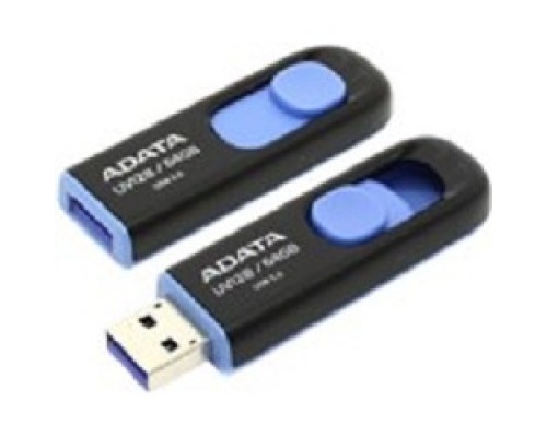 A-DATA Flash Drive 64Gb UV128 AUV128-64G-RBE USB3.0, BLACK/BLUE