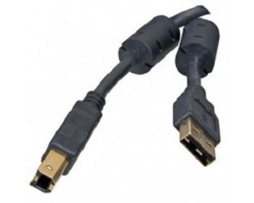 5bites UC5010-018A Проф. Кабель USB2.0, AM/BM, зол.разъемы, ферр.кольца, 1.8м., черный