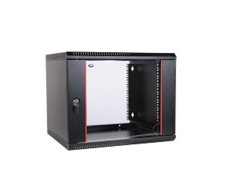 ЦМО Шкаф телекоммуникационный настенный разборный 9U (600х520) дверь стекло, цвет черный (ШРН-Э-9.500-9005)