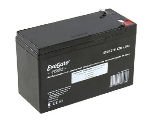 Exegate EP234538RUS Аккумуляторная батарея GP12075/EXG1275 (12V 7.5Ah 1227W, клеммы F2)