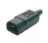 Hyperline CON-IEC320C14 Разъем IEC 60320 C14 220В 10A на кабель (плоские выступающие штыревые контакты в пластиковом обрамлении), прямой