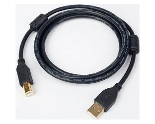 Bion Кабель интерфейсный USB 2.0 AM/BM, позолоченные контакты, ферритовые кольца, 3м, черный BXP-CCF-USB2-AMBM-030