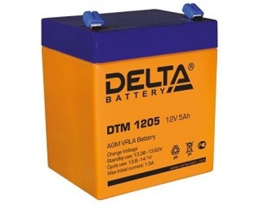 Delta DTM 1205 (5 Ач, 12В) свинцово- кислотный аккумулятор